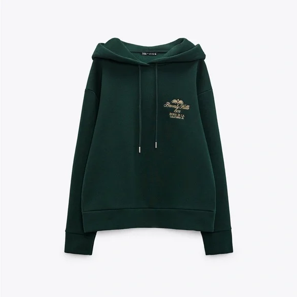 Zara Tops Zara Embroidered Hoodie Poshmark